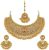 Efulgenz Indian Bollywood Traditional Crystal Pearl Wedding Choker Necklace Earrings Maang Tikka Jewelry Set