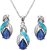 Hermosa Jewelry Set for Women,Created Opal Necklace Earrings Sets,18K Gold Plated Hypoallergenic Costume Jewelry Gift for Wedding Christmas