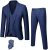 YND Men’s Slim Fit 3 Piece Suit, One Button Solid Jacket Vest Pants Set with Tie