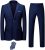 YND Men’s Slim Fit 2 Piece Suit, 2 Button Notch Lapel Solid Jacket Pants Set with Tie, Party Wedding Dress Blazer Tux