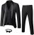 MY’S Mens 3-Piece Suit Shawl Lapel One Button Tuxedo Winter Fabric Slim Fit Premium Dinner Jacket Vest Pants & Tie Set