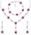 yomlry 3Pcs Rose Red Jewelry Red Flower Necklaces for Women Red Rose Flower Dangle Earrings Rose Bracelet Rose Gold Prom Jewelry Sets for Women Bride Wedding Girls