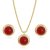 MiLaTu Natural Carnelian Gemstone Jewellery Set | 18K Gold Gemstone Necklace and Earrings | July Birthstone and Spiritual Gifts | Jewelry Set for Women Girls