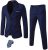 MY’S Men’s 3 Piece Slim Fit Suit Set, 2 Button Blazer Jacket Vest Pants with Tie, Solid Wedding Dress Tux and Trousers