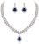 EVER FAITH Women’s CZ Marquise-Shaped Leaf Teardrop Pendant Necklace Earrings Set Silver-Tone