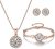 YooAi Jewellery Set Heart Pendant Necklace and Earrings Set Cubic Zirconia Jewellery for Women